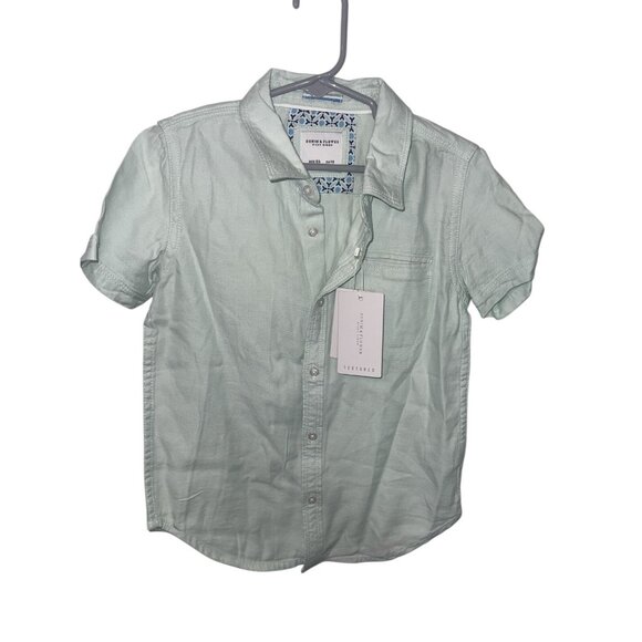 DENIM & FLOWER RICKY SINGH Boy's Size 5/6 Aqua Textured Button Up Shirt - Picture 1 of 10
